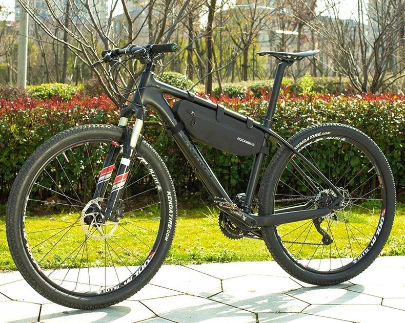 Top Tube Frame Bag by Stevvex, waterproof under-top-tube storage pouch black on Tampa Home & Garden Store
