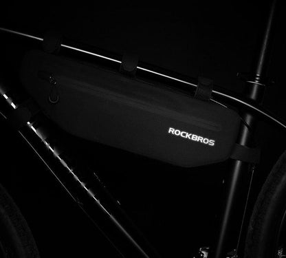 ROCKBROS black under top tube bike frame bag, waterproof compact front storage pouch on Tampa Home & Garden Store