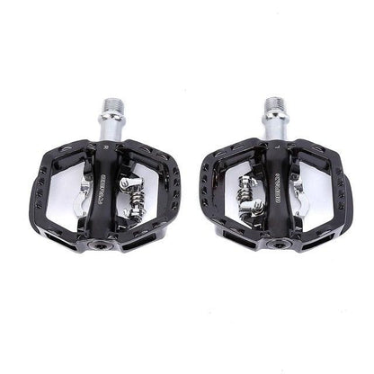 Stevvex clipless bicycle pedals, black aluminum with silver springs, pair for road mountain on Tampa Home & Garden Store
