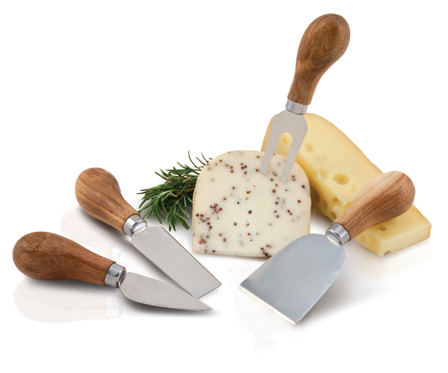 Gourmet Cheese Knife Set and Four Wood Handles