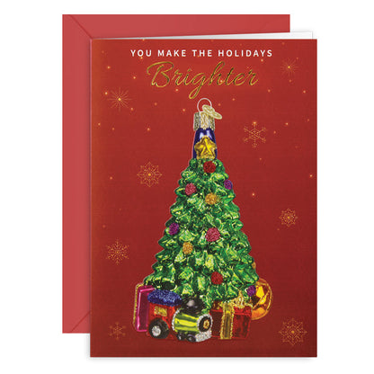Tarjeta navideña con árbol de Navidad