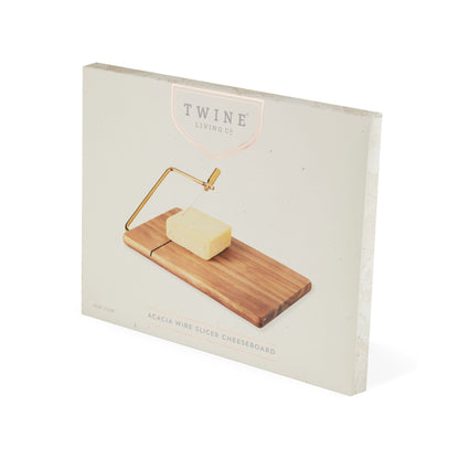 Elegant Acacia Wood Cheese Board and Slicer