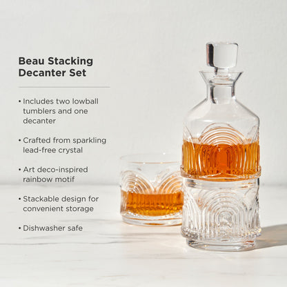 Beau Stacking Decanter Set with the Two Glasses