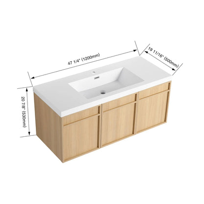 Wall-Mounted Vanity with Resin Sink Doors