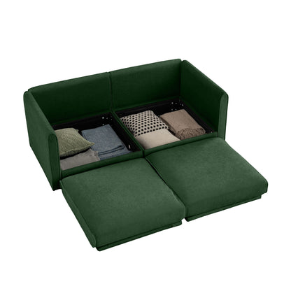 Modern Sofa with Storage and Cylindrical Backrest