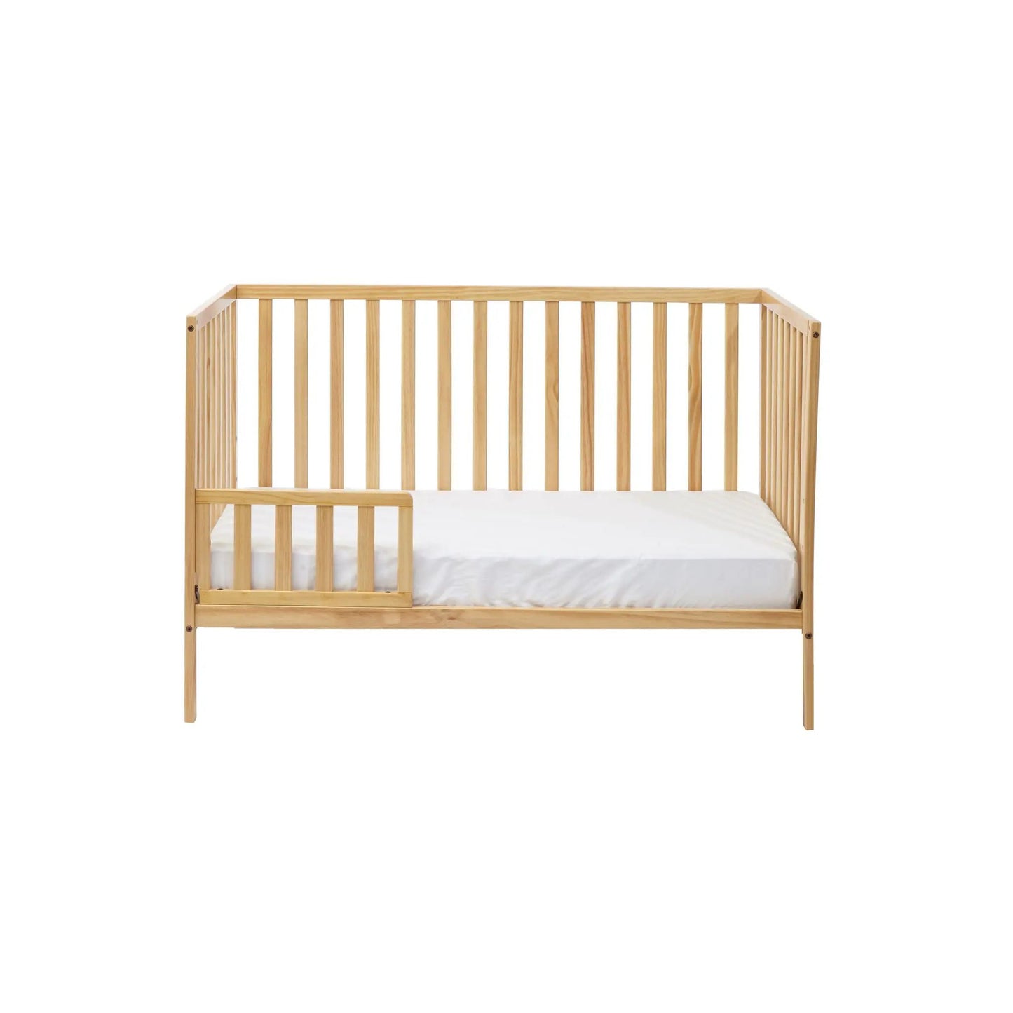 Palmer 3-in-1 Convertible Island Crib by Unique Piece Furniture natural wood slatted sides on Tampa Home & Garden Store