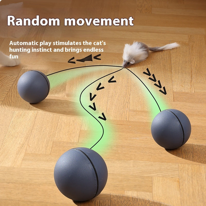 Cat Toys Mouse Teaser Ball, three gray rolling spheres with a mouse toy, Sell My Stuff on Tampa Home & Garden Store