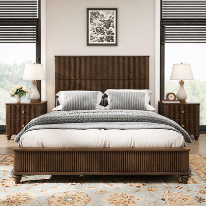 Solid Wood Platform Bed and the Tall Headboard