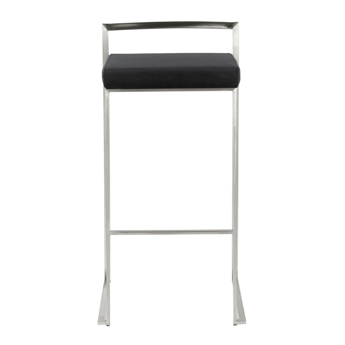 Contemporary stackable barstool padded black seat with metal frame HouseOfZazla on Tampa Home & Garden Store