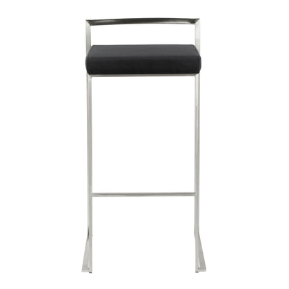 Contemporary stackable barstool padded black seat with metal frame HouseOfZazla on Tampa Home & Garden Store