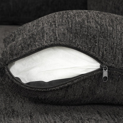 U-shaped sleeper sectional sofa fabric close-up in dark grey upholstery with zipper on Tampa Home & Garden Store