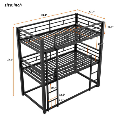 Triple Bunk Bed with Sturdy Construction