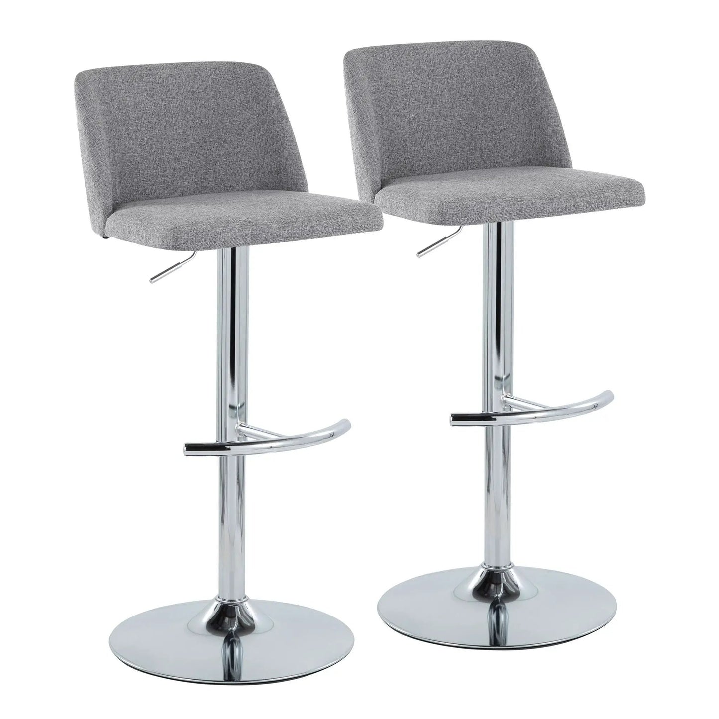 Toriano adjustable barstools with swivel, grey fabric, set of 2 by Unique Piece Furniture on Tampa Home & Garden Store