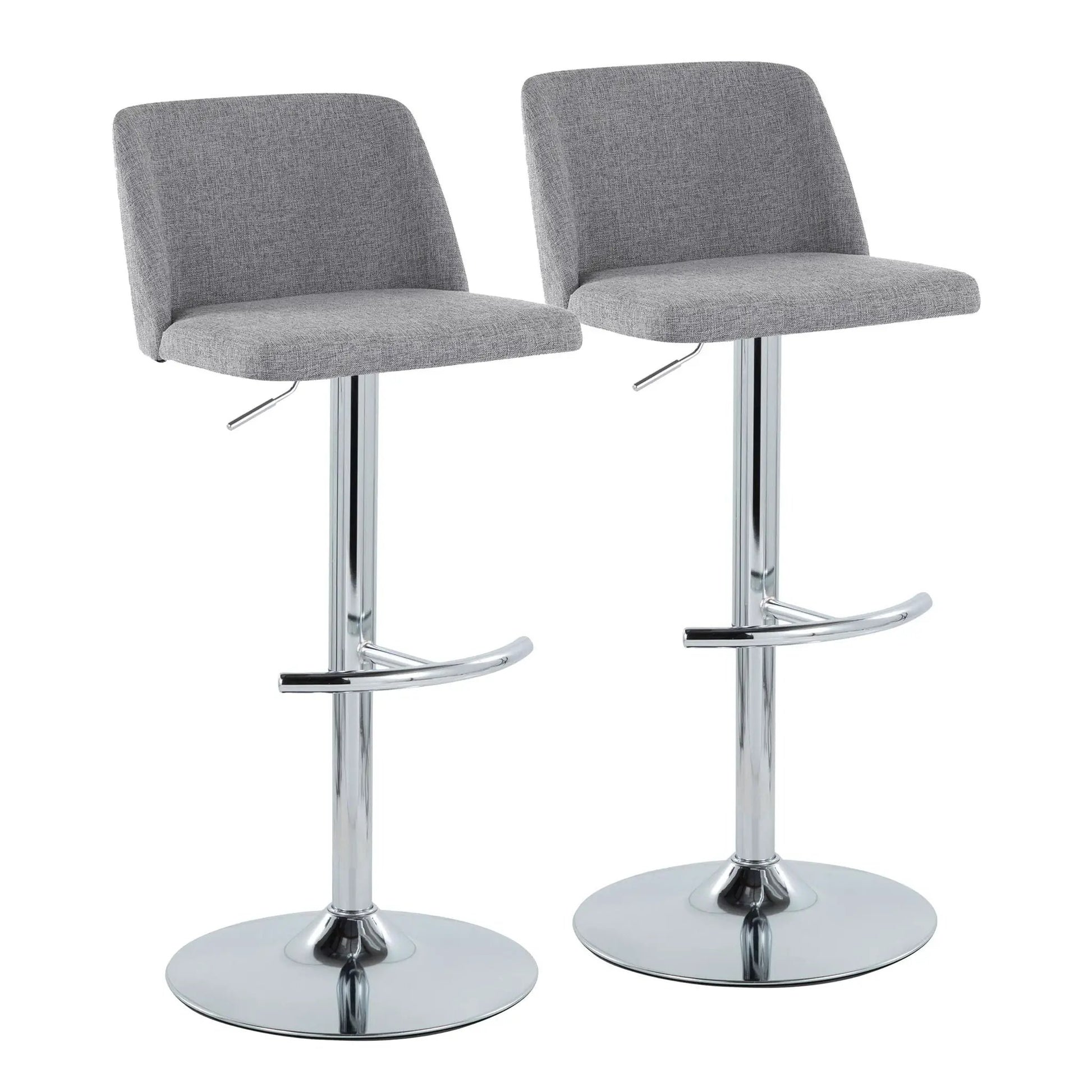 Toriano adjustable barstools with swivel, grey fabric, set of 2 by Unique Piece Furniture on Tampa Home & Garden Store