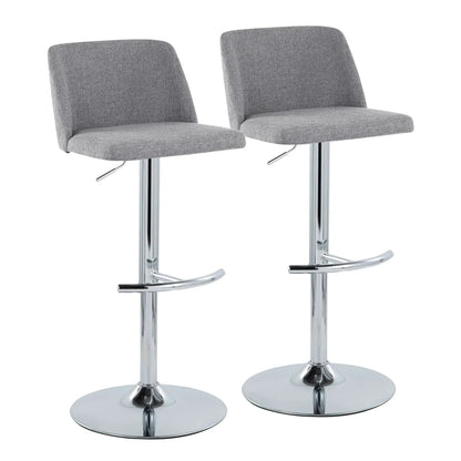 Toriano adjustable barstools with swivel, grey fabric, set of 2 by Unique Piece Furniture on Tampa Home & Garden Store