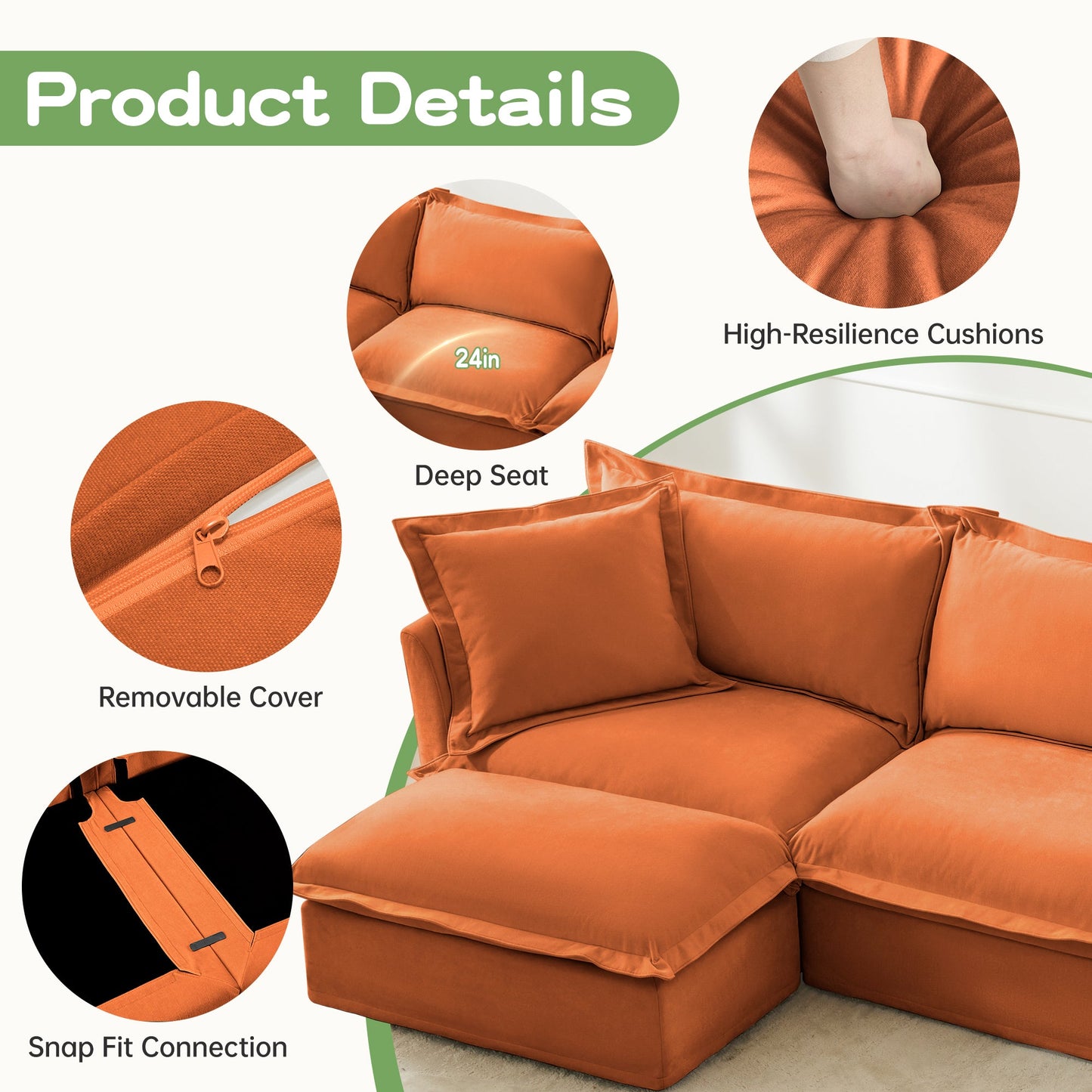 Slip-Covered Armchair by HouseOfZazla in orange with cushions, removable cover, deep seat on Tampa Home & Garden Store