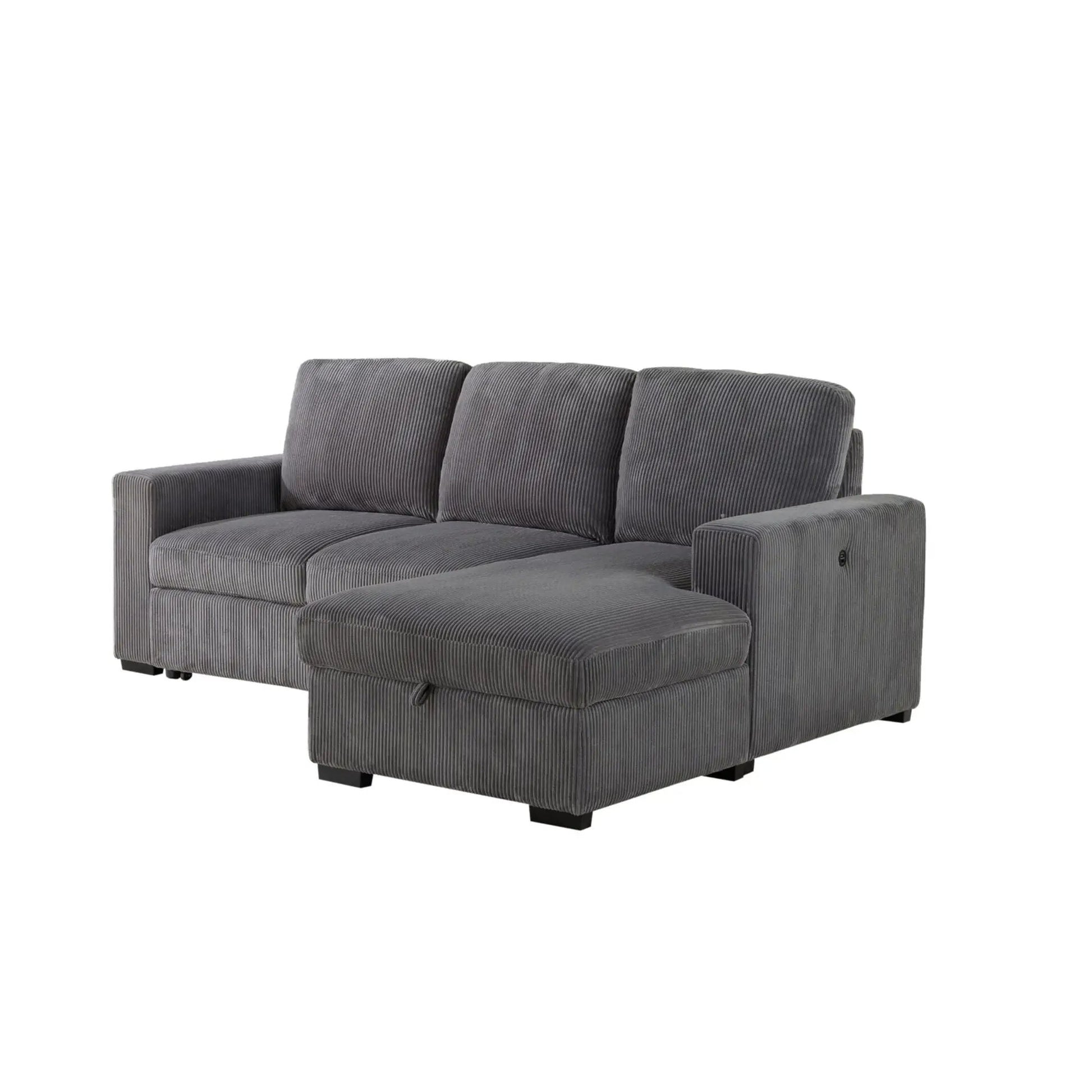 Melody sleeper sectional sofa in gray striped fabric by Unique Piece Furniture on Tampa Home & Garden Store