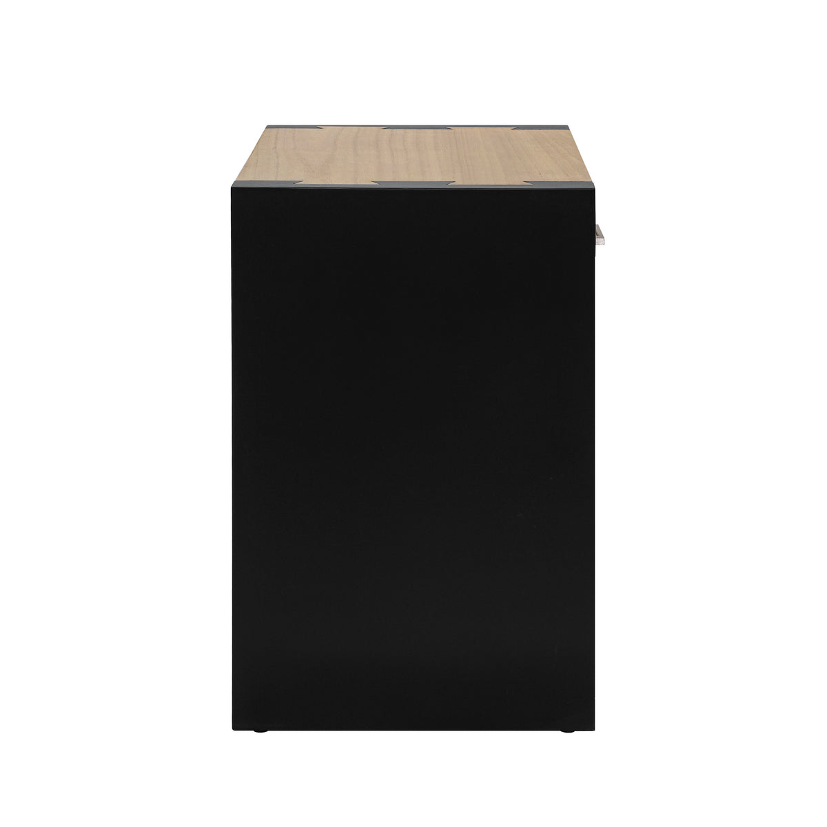 Wood Nightstand bedside table in black base with natural wood top HouseOfZazla on Tampa Home & Garden Store