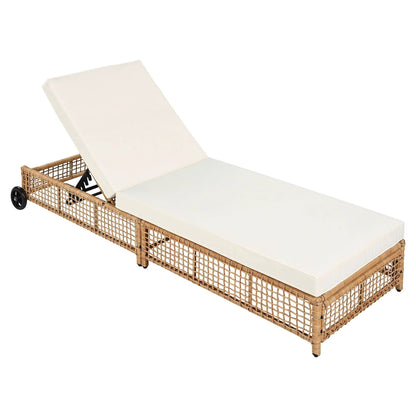 Lounge Chair With 5 Position Backrest Wheels