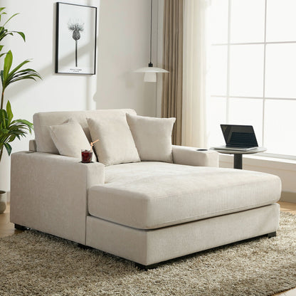 Modern Oversized Chaise Lounger and Pillow
