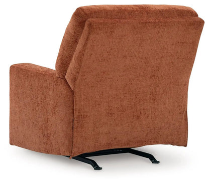 Aviemore rocker recliner in rust-orange textured fabric by Unique Piece Furniture on Tampa Home & Garden Store