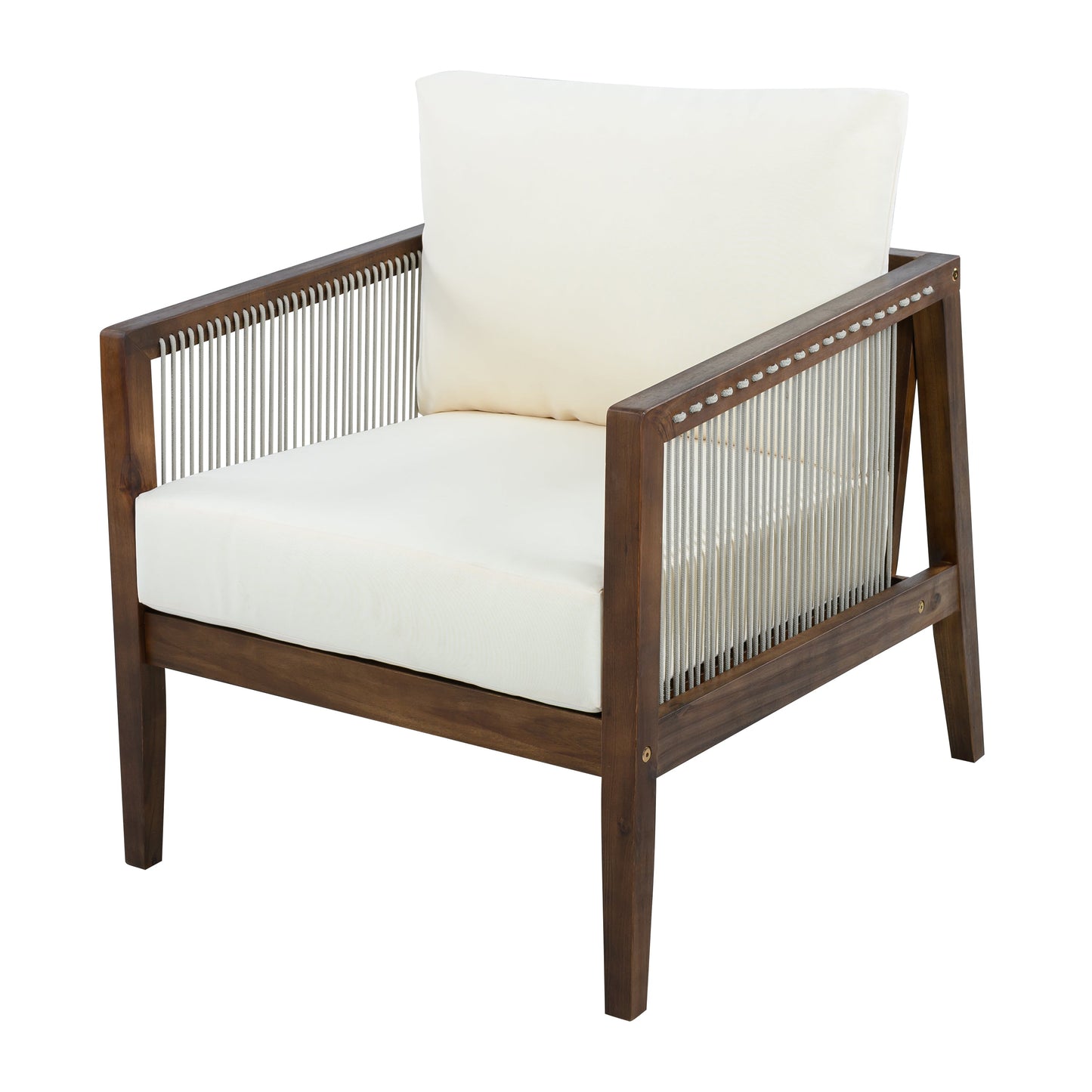 Outdoor Acacia Wood Club Chairs with Rope Back