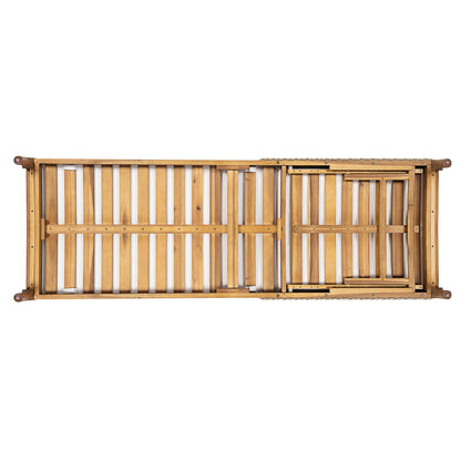 Sun loungers set of 2 in solid acacia wood with white cushions, slatted natural finish on Tampa Home & Garden Store