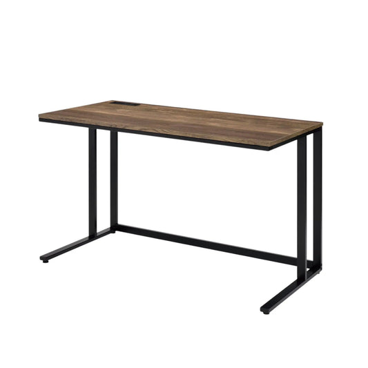 Tyrese Writing Desk With USB, wood top, black metal legs, Unique Piece Furniture on Tampa Home & Garden Store