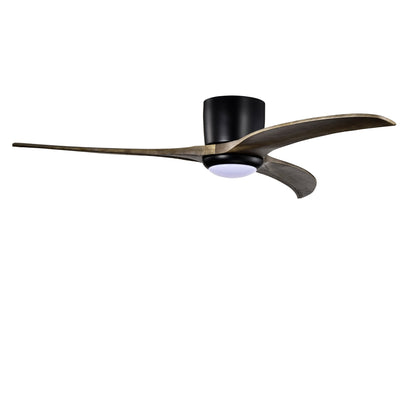 HouseOfZazla 52in flush mount ceiling fan with solid wood blades, integrated light, remote on Tampa Home & Garden Store