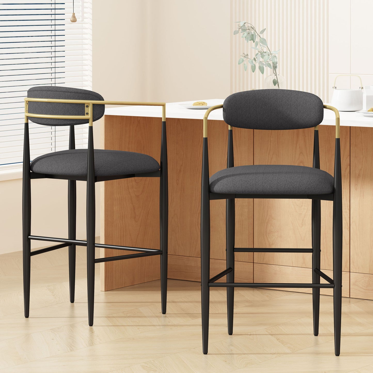 Upholstered Bar Stools for Kitchen Island Seating