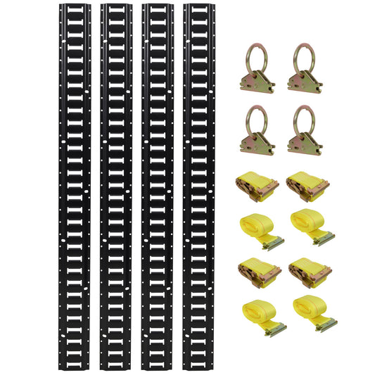 HouseOfZazla 12-piece black E-track rail kit with yellow straps and D-ring anchors on Tampa Home & Garden Store