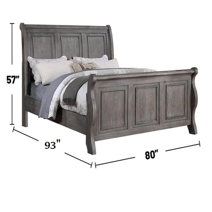 3 Piece Bedroom Set Bed With 2 Nightstands in gray wood finish by HouseOfZazla on Tampa Home & Garden Store