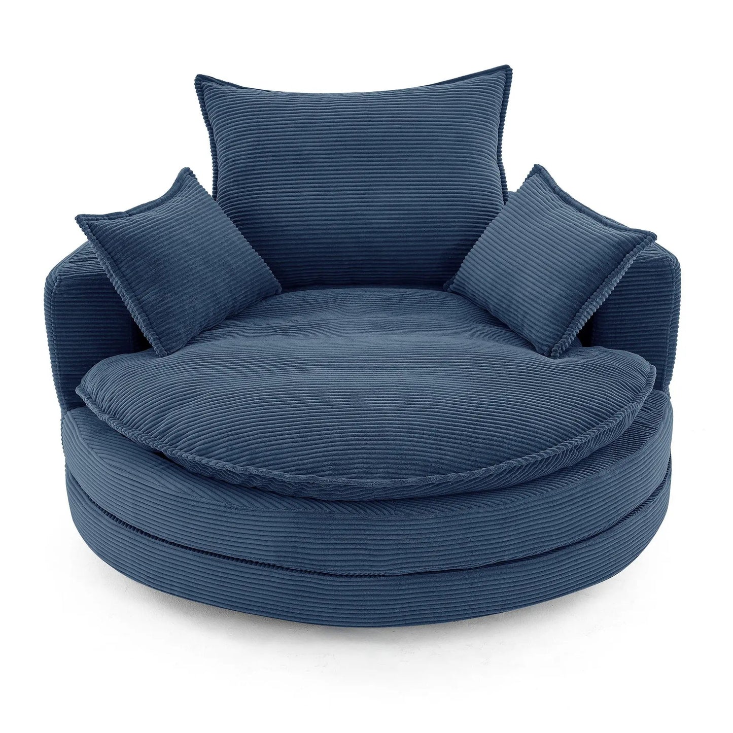 360 Degree Swivel Barrel Chair with Dual Cushions