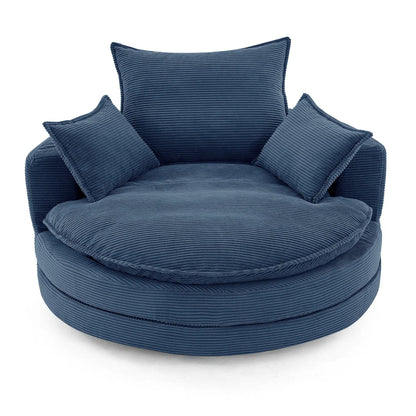 360 Degree Swivel Barrel Chair with Dual Cushions