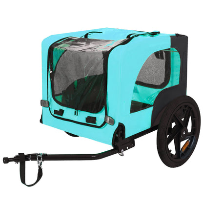 Pet Bike Trailer Dog Cart turquoise fabric mesh, black frame for small to medium pets on Tampa Home & Garden Store
