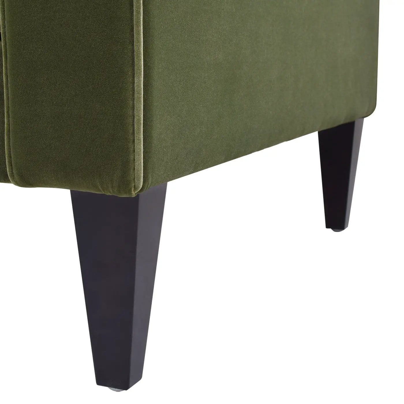 Nicholi mid-century sofa olive green upholstery with tapered legs by Unique Piece Furniture on Tampa Home & Garden Store