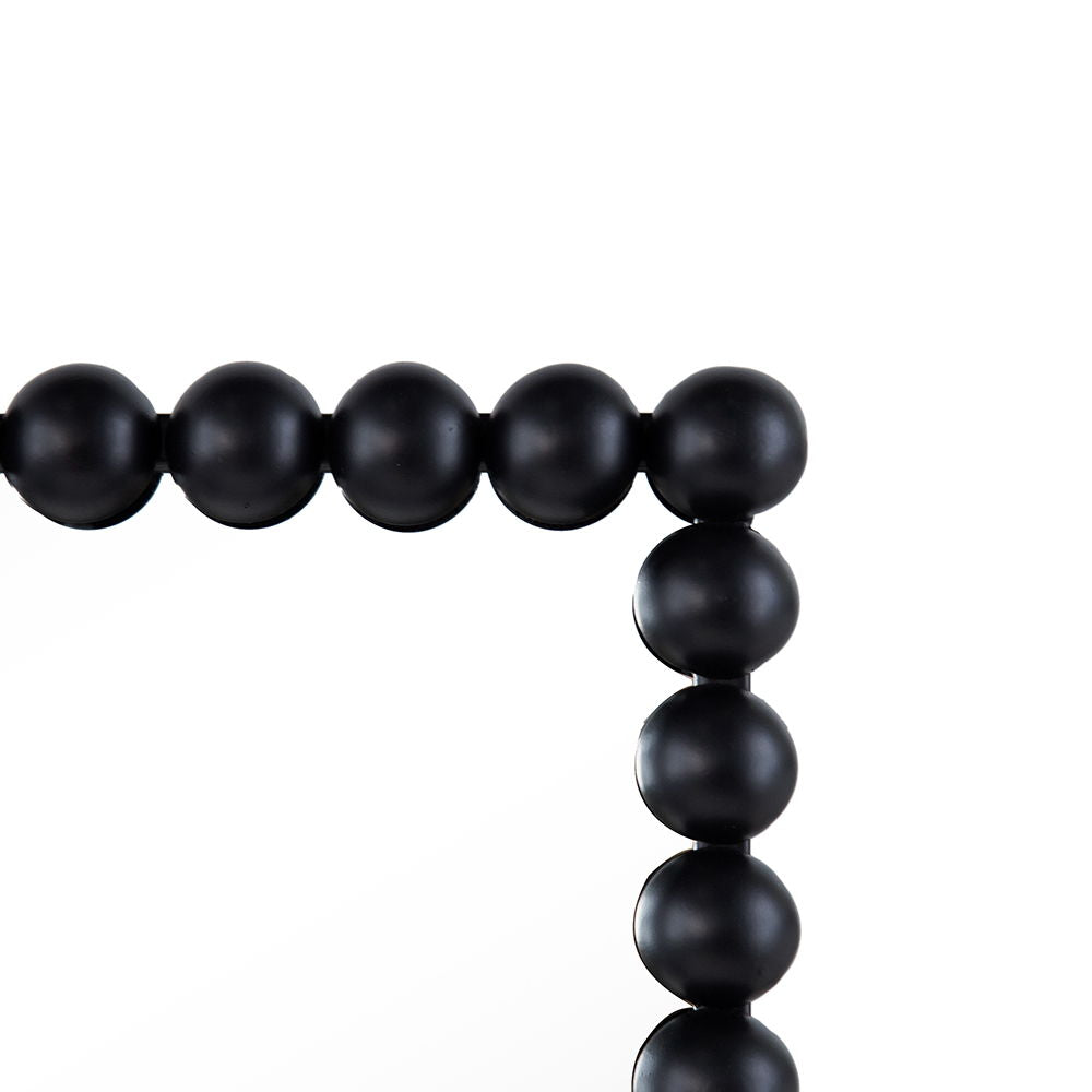 Rectangle wall mirror with black bead frame by HouseOfZazla, matte black spherical beads on Tampa Home & Garden Store