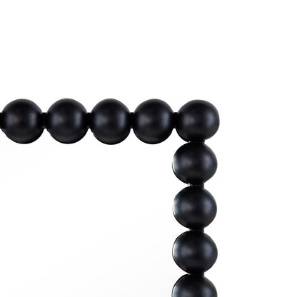 Rectangle wall mirror with black bead frame by HouseOfZazla, matte black spherical beads on Tampa Home & Garden Store