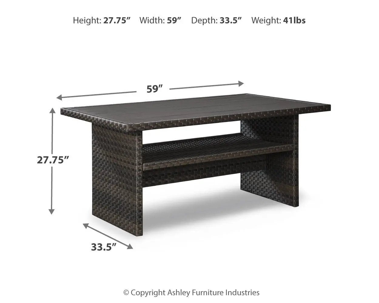 Easy Isle Rect Multi Use Table Dark Brown Beige