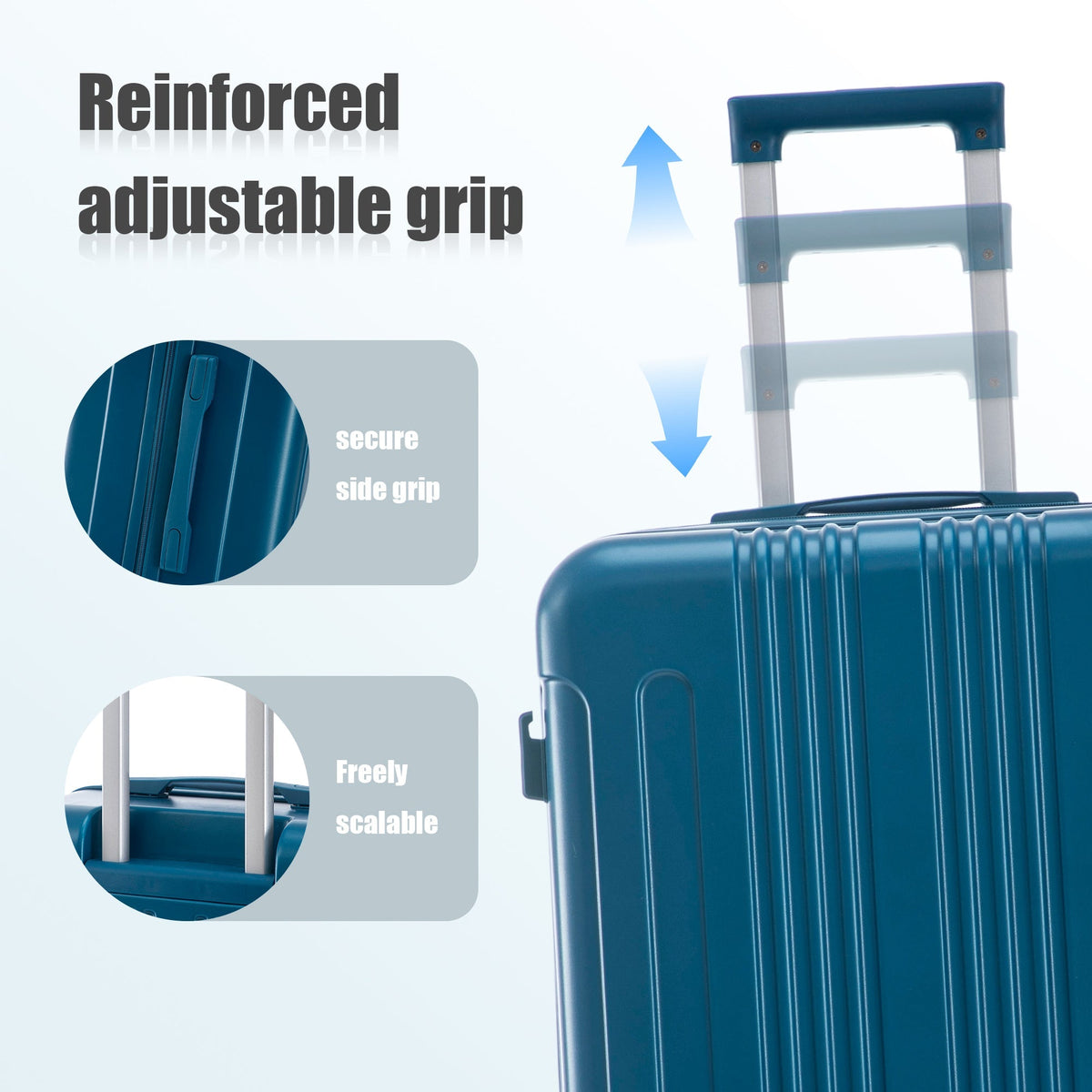 3-Piece ABS Spinner Luggage Set in dark blue by HouseOfZazla, 20/24/28in on Tampa Home & Garden Store