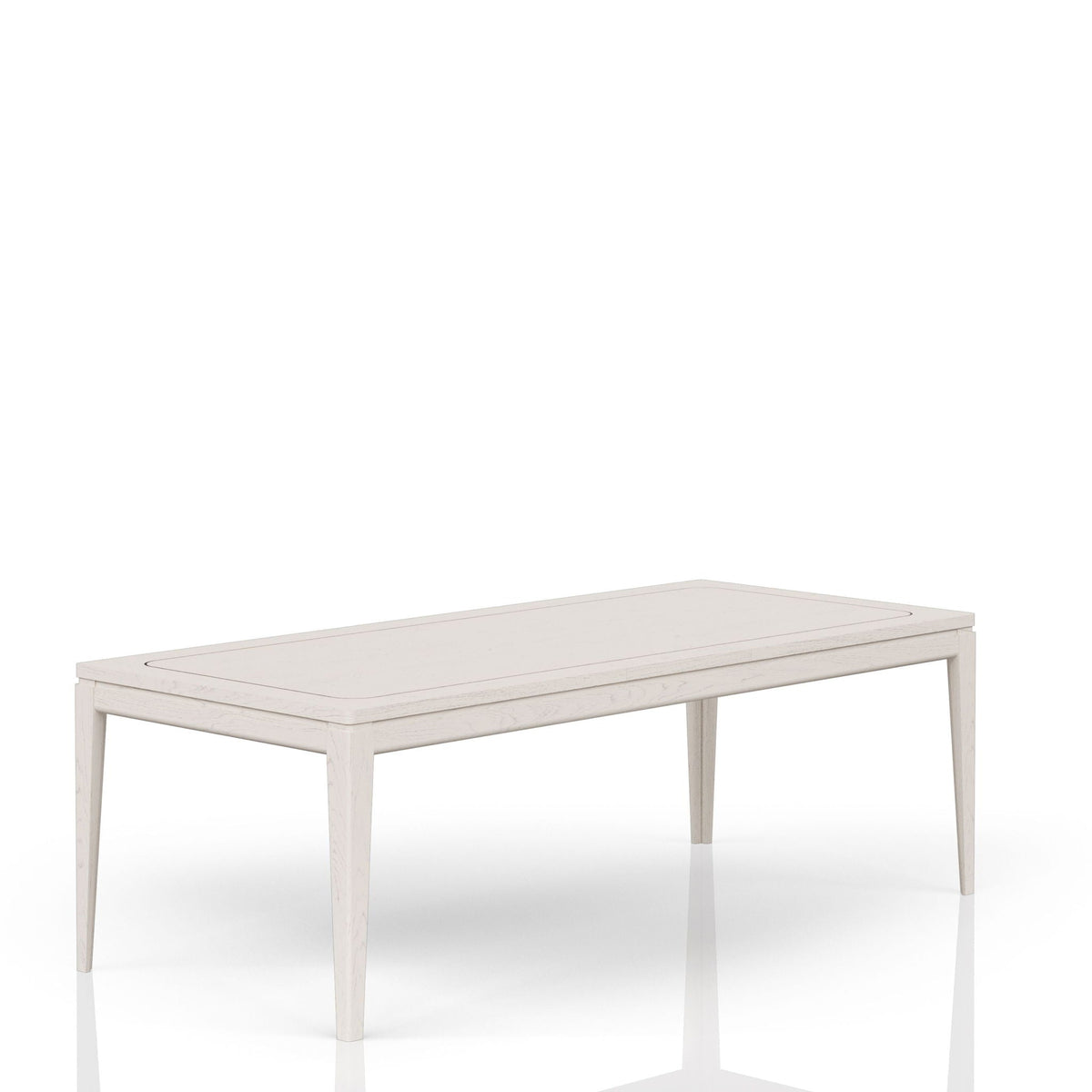 Expandable Dining Table with Metal Inlay Vanilla White by HouseOfZazla wood table on Tampa Home & Garden Store