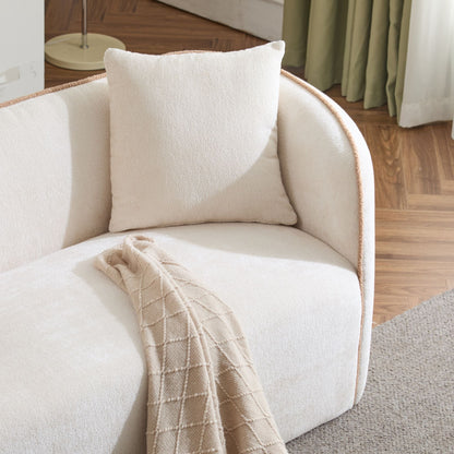 Coral Curved Boucle Sofa and Elegant Style