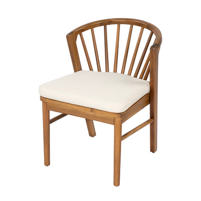 Acacia Wood Set of 2 Outdoor Dining Chairs
