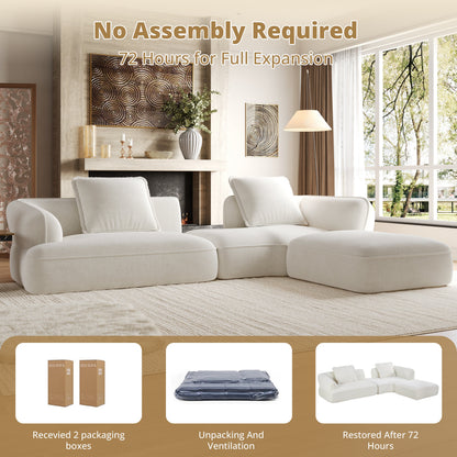 HouseOfZazla 122in Modern L-shaped sectional sofa with chaise on Tampa Home & Garden Store