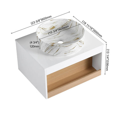 Floating Bathroom Vanity with Vessel Sink