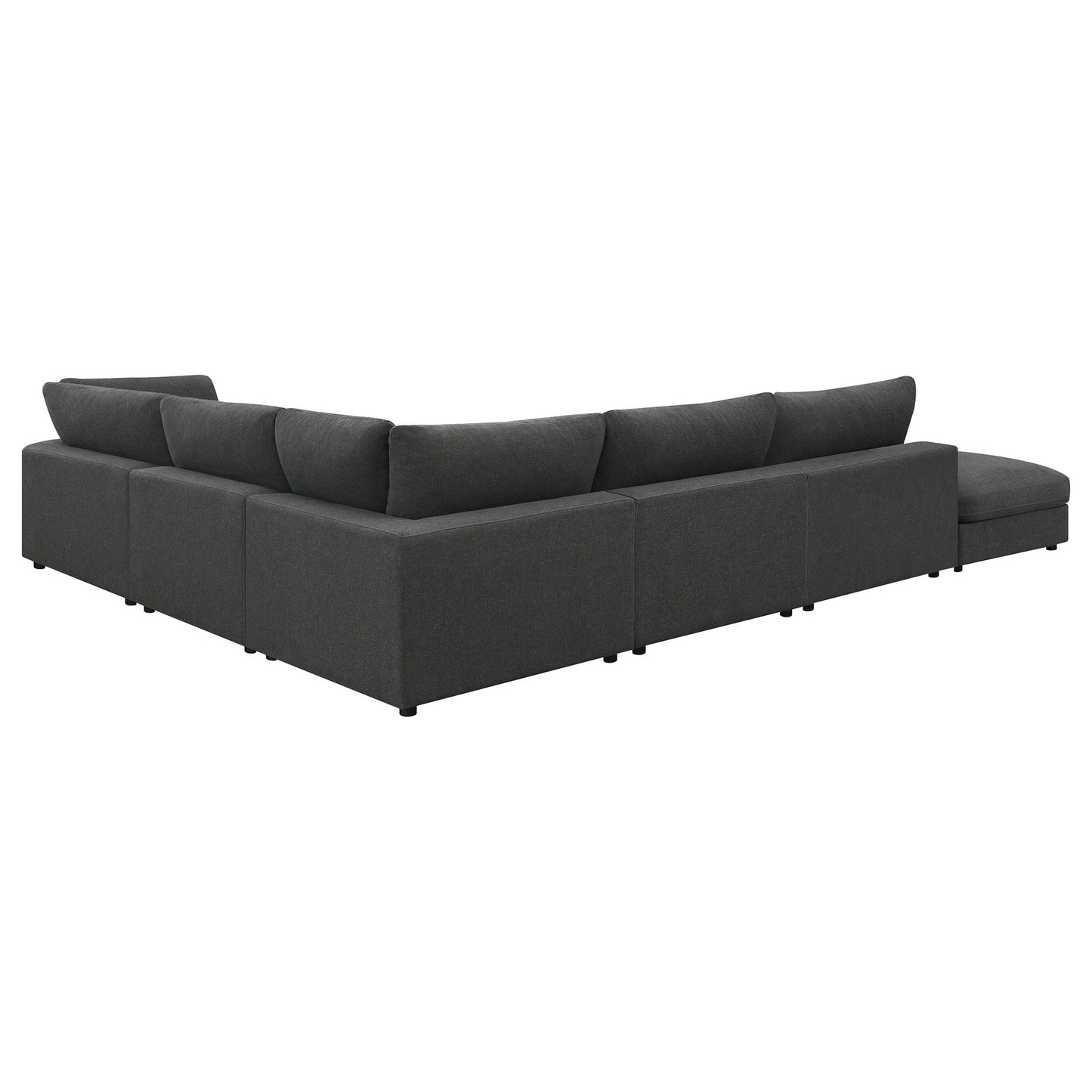 Rhette Upholstered Sectional, 2-piece living room set in dark charcoal fabric by HouseOfZazla on Tampa Home & Garden Store