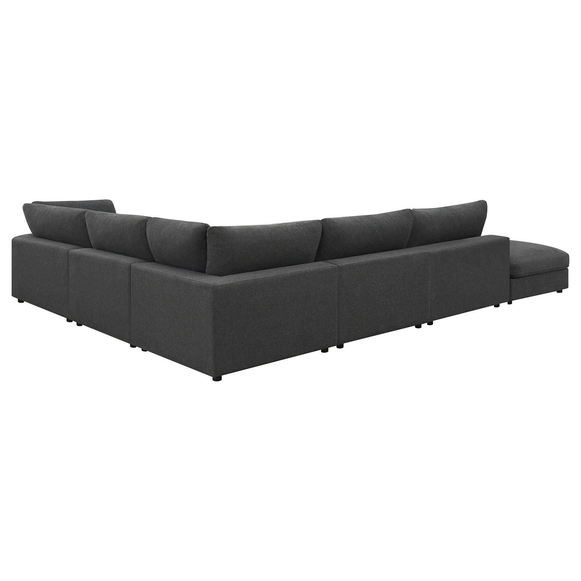 Rhette Upholstered Sectional, 2-piece living room set in dark charcoal fabric by HouseOfZazla on Tampa Home & Garden Store