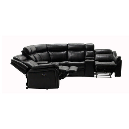 Jupiter Leather Sectional, black reclining chaise longue by HouseOfZazla on Tampa Home & Garden Store