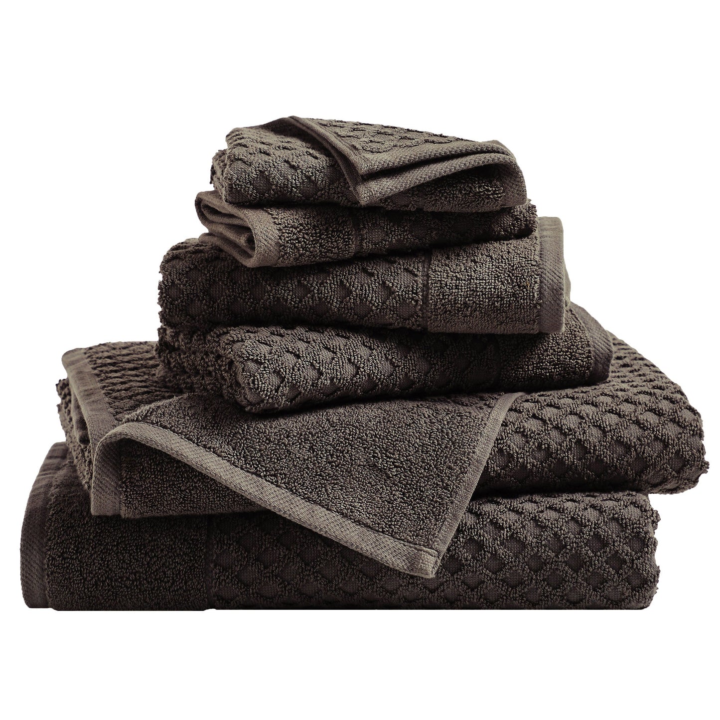 Cotton Diamond Waffle Weave Bath Towel Set