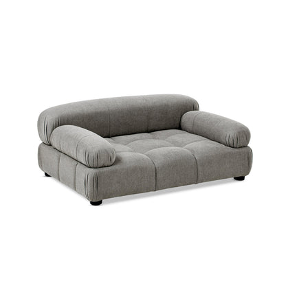 Marcel upholstered pet bed in Uptown Gray velvet for small–to–medium dogs or cats on Tampa Home & Garden Store